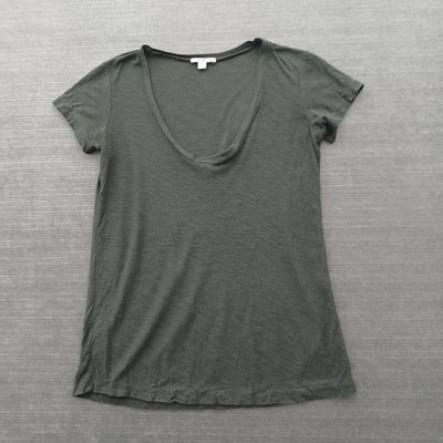 James Perse T-Shirt Womens 1 Small Forrest Green V-Neck Short Sleeve Lightweight