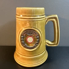 Vintage University Of Houston Ceramic Beer Stein Mug Brown Glaze Emblem 