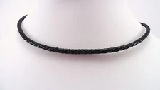 3mm Braided Sterling Silver Leather Bolo Necklace u pick length 15 thru 20 "