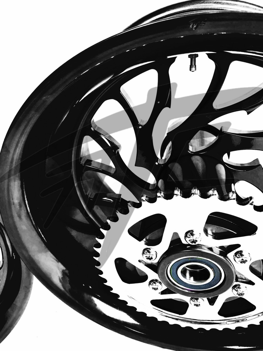 キャリン　送料込 NINJA STOCK SIZE SOLID BLACK HELLIAN WHEELS 06-11 KAWASAKI NINJA