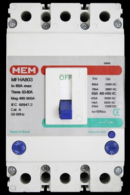MEM 80 AMP 65kA DREIPOLIG MCCB MFHA803