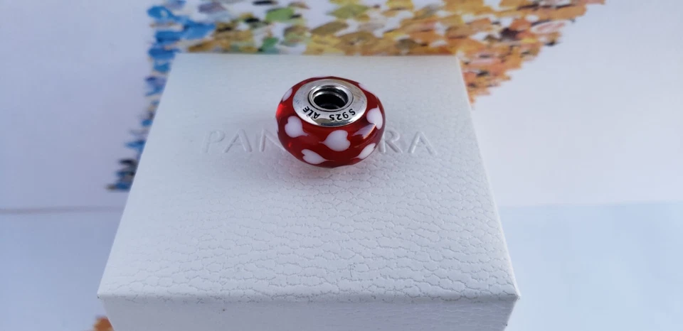 Nuevo Pandora Auténticos Corazones Cristal de Murano Dije Foto 4 de 4