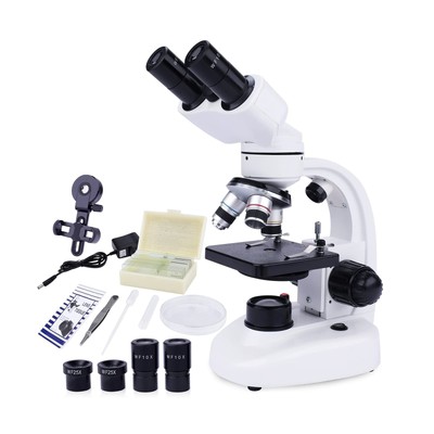 40X-1000X Binocular Microscope for Adults with Microscope Slides Phone Holder...
