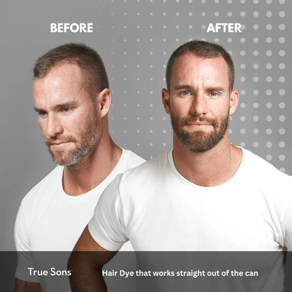 Espuma de tinte para cabello True Sons para hombre - aspecto natural - kit de tinte multiuso sin esfuerzo con Foto 3 de 4