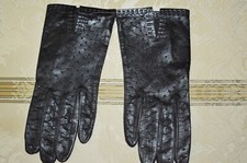 ITALIAN KID LEATHER GLOVES UNLINED WRIST LENGTH PERFORATED DARK BROWN VNTG 6.5