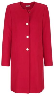 ALBA MODA Damen eleganter Kurzmantel rot Knöpfe Rundhals stretch Gr 36 NEU  HA119