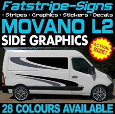 to fit VAUXHALL MOVANO L2 MWB GRAPHICS STICKERS STRIPES DECALS CAMPER VAN