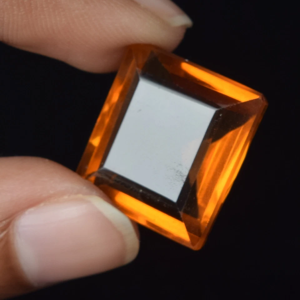 19 mm Yellow Citrine 22.50 Ct Square Faceted Cut Loose Gemstone for Ring/Pendant - Image 3 of 4