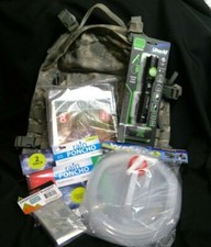 US MILITARY ACU Assualt Backpack USMC Army Bag Led Water Jug Tent Survival Kit