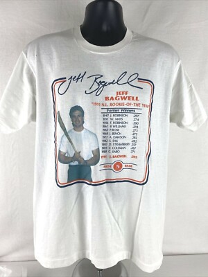 Vintage Single Stitch Jeff Bagwell Astros Rookie Year Shirt Screen Stars  XL