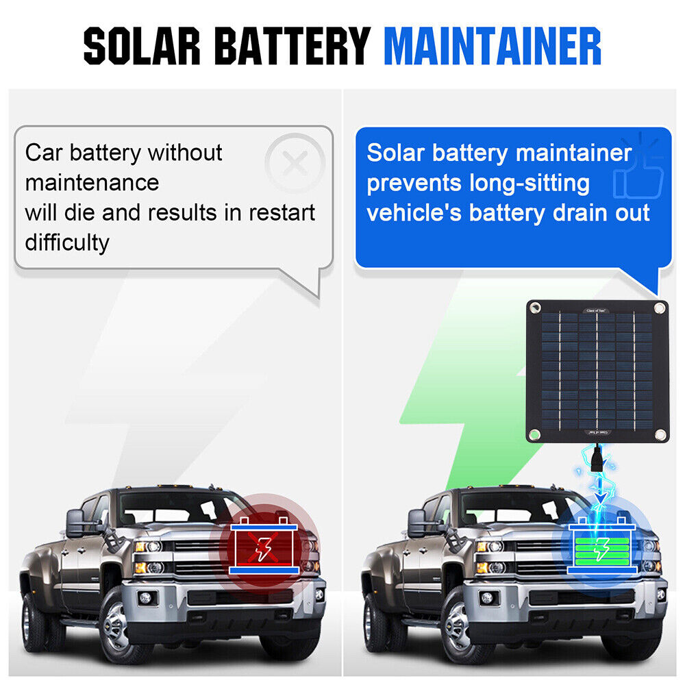 12V 60W Solarpanel Ladegerät für kfz Autobatterie, tragbares Solarmodul Aufladen