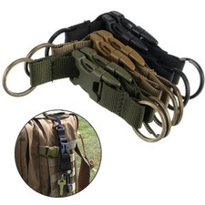 Tactical Molle Keychain Buckle Hook Camping Webbing Clip Carabiner Belt Outdoor