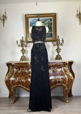 Women's Formal SHEER Embroidery Lace Long Evening Gown prom dress