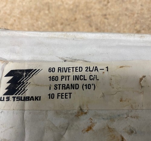 CADENA DE PIT TSUBAKI RS60 REMACHADA 2L/A-1 10' 160 CON ESLABÓN DE CONEXIÓN NUEVA - Imagen 3 de 4