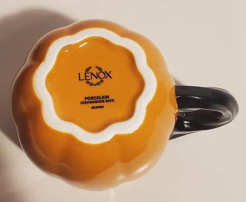 LENOX PORCELAIN HALLOWEEN PUMPKIN JACK O' LANTERN COFFEE CUP HOLIDAY MUG - Picture 4 of 4