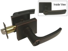 Oil Rubbed Bronze Square Plate Privacy bedroom bathroom Door lever contemporary