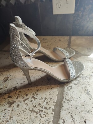 silver dress sandals medium heel Briza-Silver
