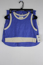 Girls Free Assembly Cropped Terrycloth Tank Top & Dolphin Hem Skirt Set Blue XL