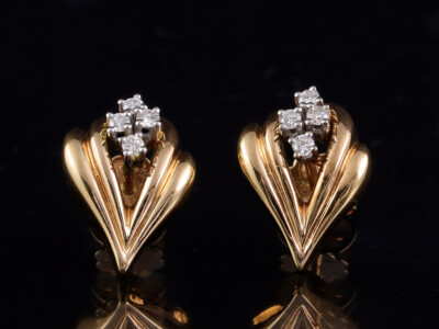 Feine Brillant Ohrstecker ca. 0,18ct   5,7g 750/- Rosegold