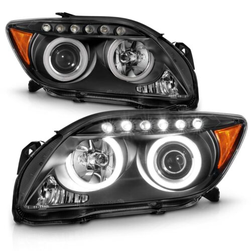 Fits SCION TC 05-10 PROJECTOR HEADLIGHTS BLACK w/ RX HALO Anzo 121119 - Foto 2 di 6
