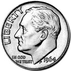 ✅1964 P Roosevelt Dime Last Year of 90% Silver BU From OBW Bank Roll Super Clean — photo 1