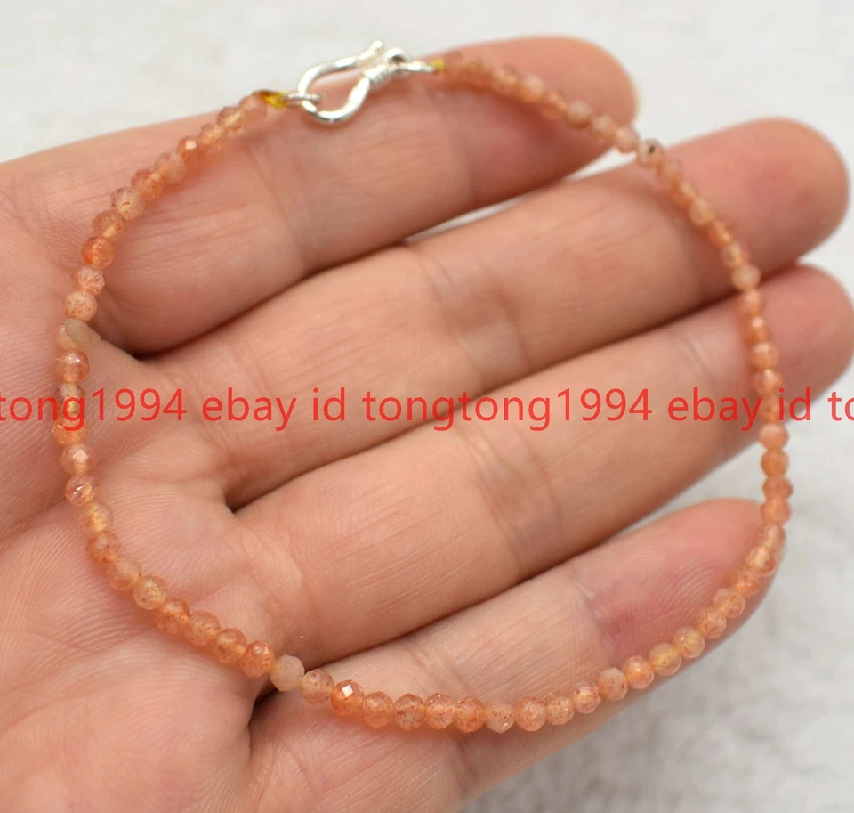 100% Natürlich 3mm Facettiert Rund Edelstein Armband 7.5 Zoll - Bild 2 von 4