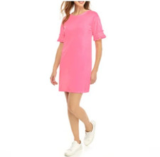 Crown Ivy Hello Spring Neon Pink Ruffle Sleeve Mini Dress Petite M NEW