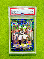 Jalen Hurts WHITE SPARKLE PRIZM SSP CARD PSA 9 MINT  2021 Panini Playbook EAGLES