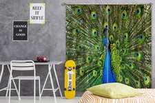 3D Green Peacock ZHUA805 Photo Curtain Window Blockout Fabric Amy 2023