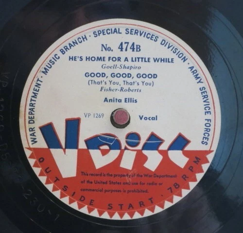 The King Sisters / Anita Ellis 78 / Good, Good, Good / VDISC No.474 (78-0225-MT) - Bild 2 von 4