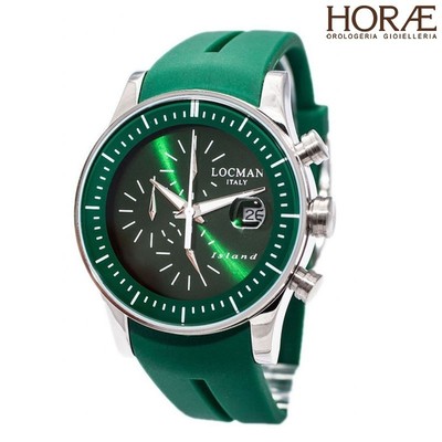 Orologio Uomo Locman Island 062000GW-GRWSIG Crono acciaio titanio verde  gomma | eBay