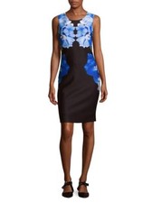 NEW   Calvin Klein Printed Scuba Sheath Dress  Size 10