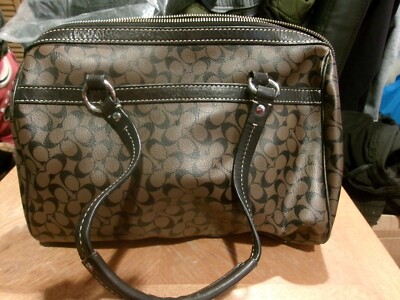 Coach Chelsea Heritage Brown & Black Coated Leather Satchel Coach Chelsea Heritage Brown & Black Coated Leather Satchel