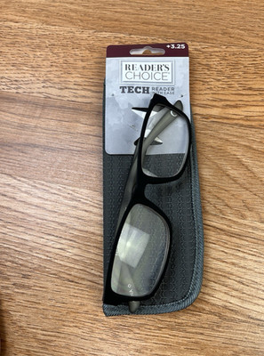 Reader's Choice Tech Reading Glasses Tyler +3.25 with Case Foster Grant NEW