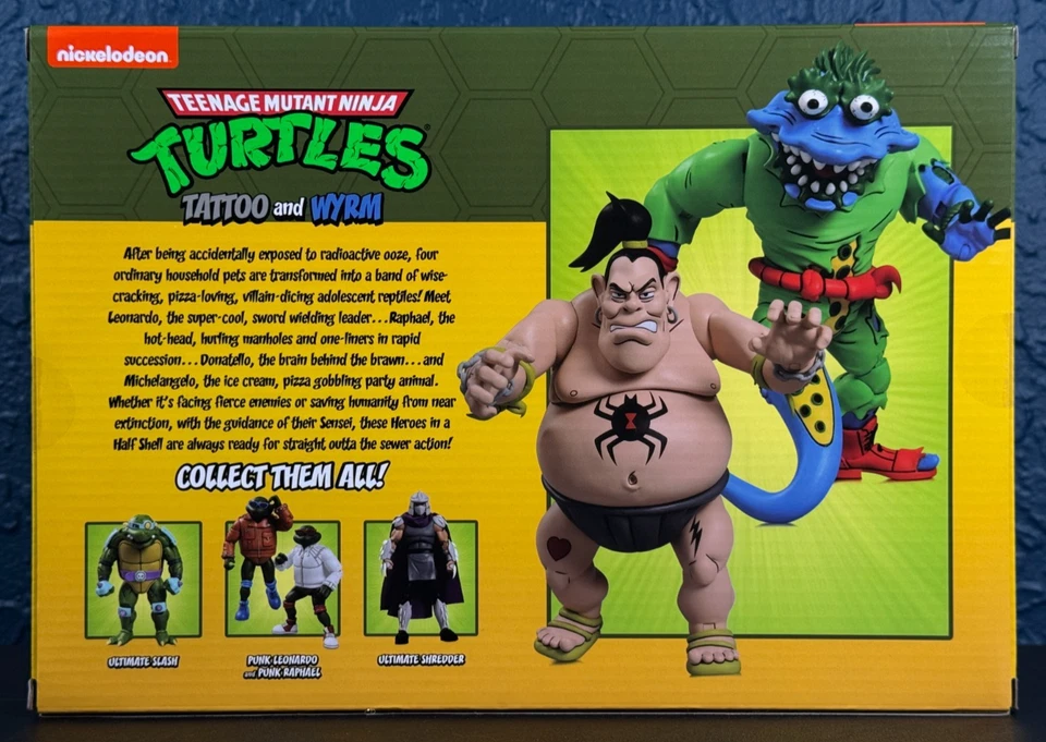 NECA TMNT Teenage Mutant Ninja Turtles (Cartoon) Tattoo and Wyrm 2-Pack - Image 2 of 4