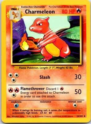 Charmeleon Uncommon Base Set Regular 024/102 LP