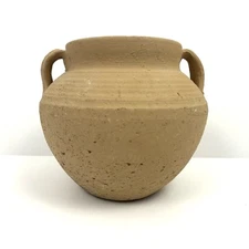 Primitive Two Handled Round Bottom Pottery Pot Vase Crock Clay Mexico Jug 6.5"