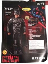 The Batman Boys 3 Piece Padded Muscle Costume Medium 8 New Halloween Lights Up
