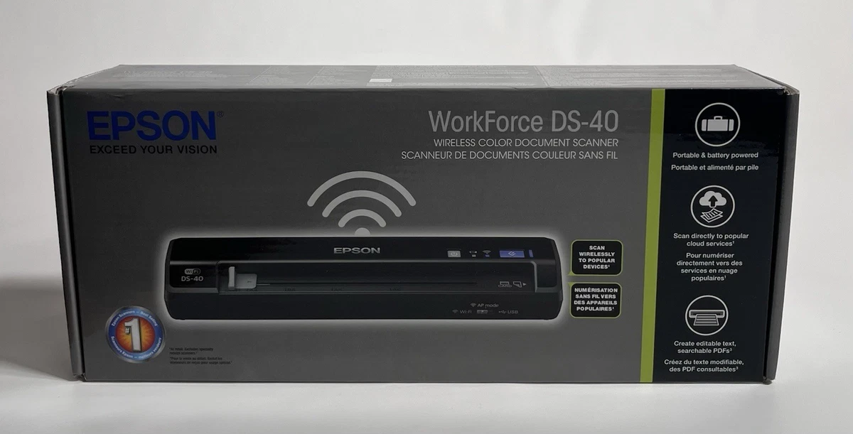 New Epson WorkForce DS-40 Portable Compact Document Scanner for