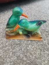 Kingfishers On A Log China Ornament Figurine