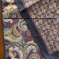 Cremieux Pocket Square 100 Silk Pochette Reversible Paisley Foulards New 39.50