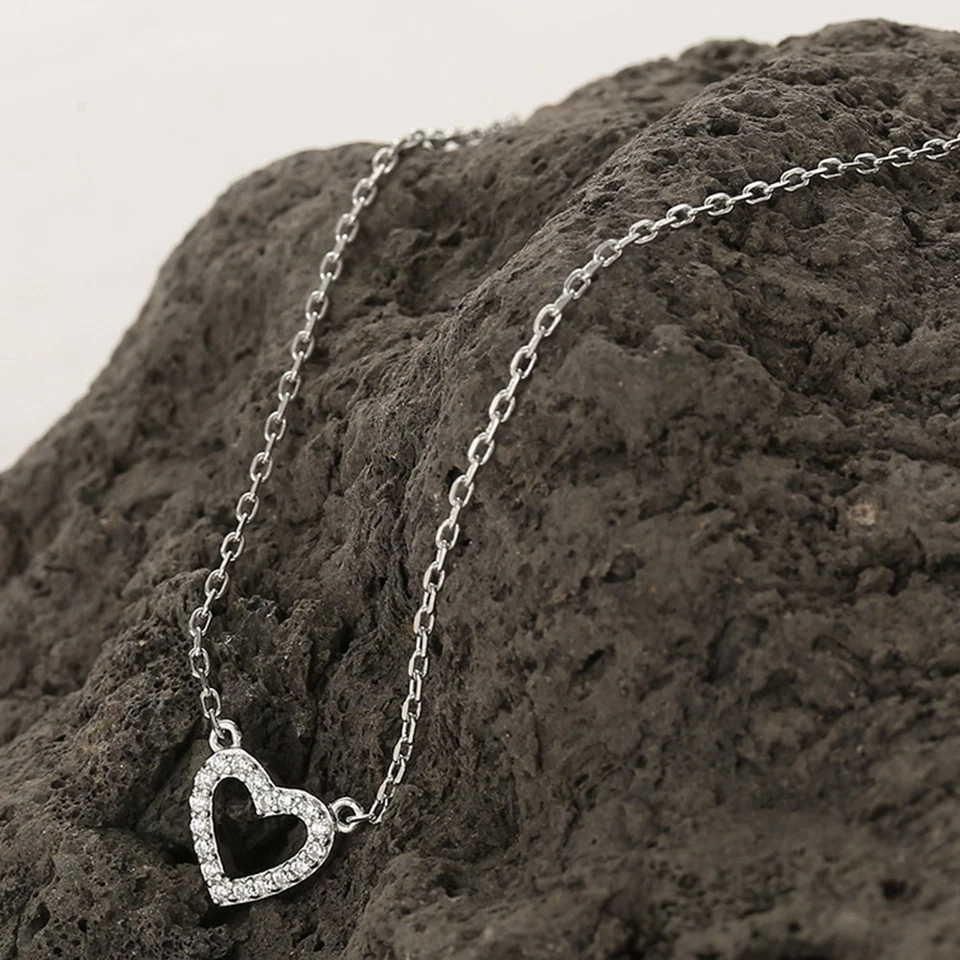  Accessorio di moda per collana con strass per collana cuore scintillante per - Immagine 2 di 4