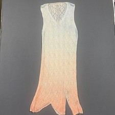 POL Womens Ombre Fully Crocheted Sleeveless Sharkbite Midi Dress Mermaidcore S