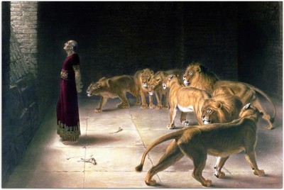 Daniel in The Lions Den Poster Wall Art Unframed  Vintage 4 sizes