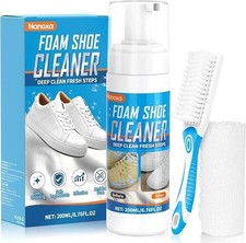 Foam Shoe Cleaner Kit with Brush Towel for Sneakers Leather Canvas Boots