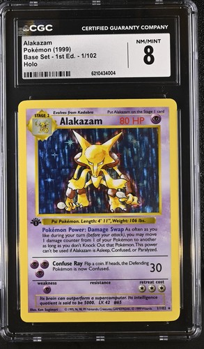 Alakazam (1st Edition) graded CGC 8 for sale on eBay