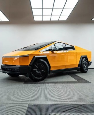 Cybertruck DIY PPF Paint Protection Film Wrap Color Changing Crystal Orange