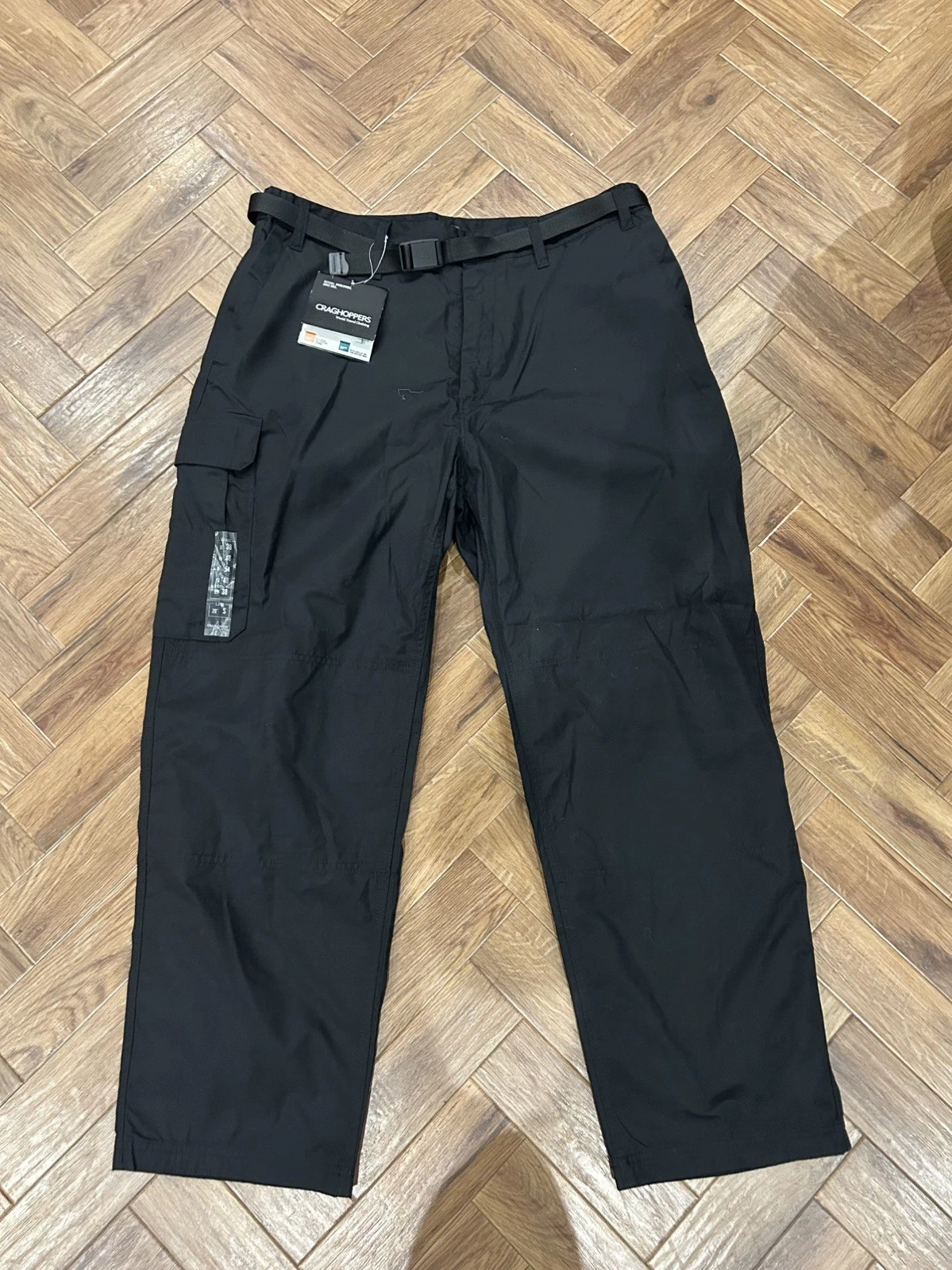 Craghoppers Mens Classic Kiwi Walking Trekking Casual Trousers In Black 38S