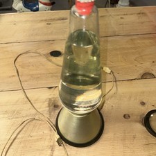 VTG Lava Lite Lamp Motion Glitter Clear Stars Moon Base 16  READ Desc