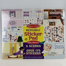 Melissa Doug Reusable Sticker Pad Play House Over 175 Stickers 5 Scenes New